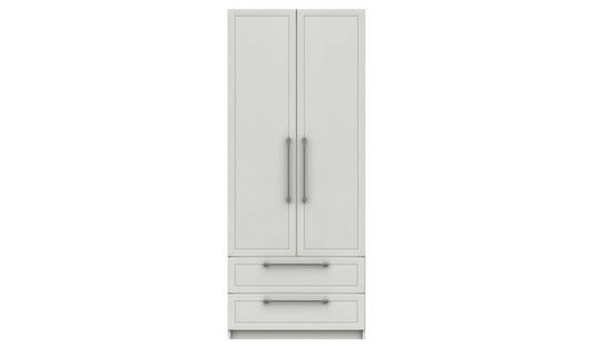 Hatfield 2 Door 2 Drawer Wardrobe - White Gloss