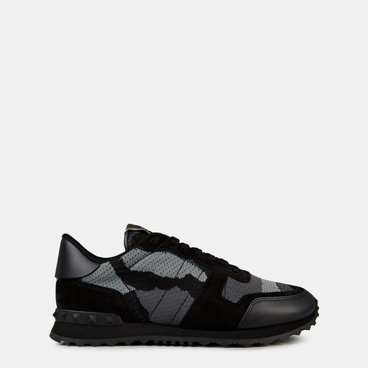 Valentino Garavani Mesh Camouflage Rockrunner Sneakers