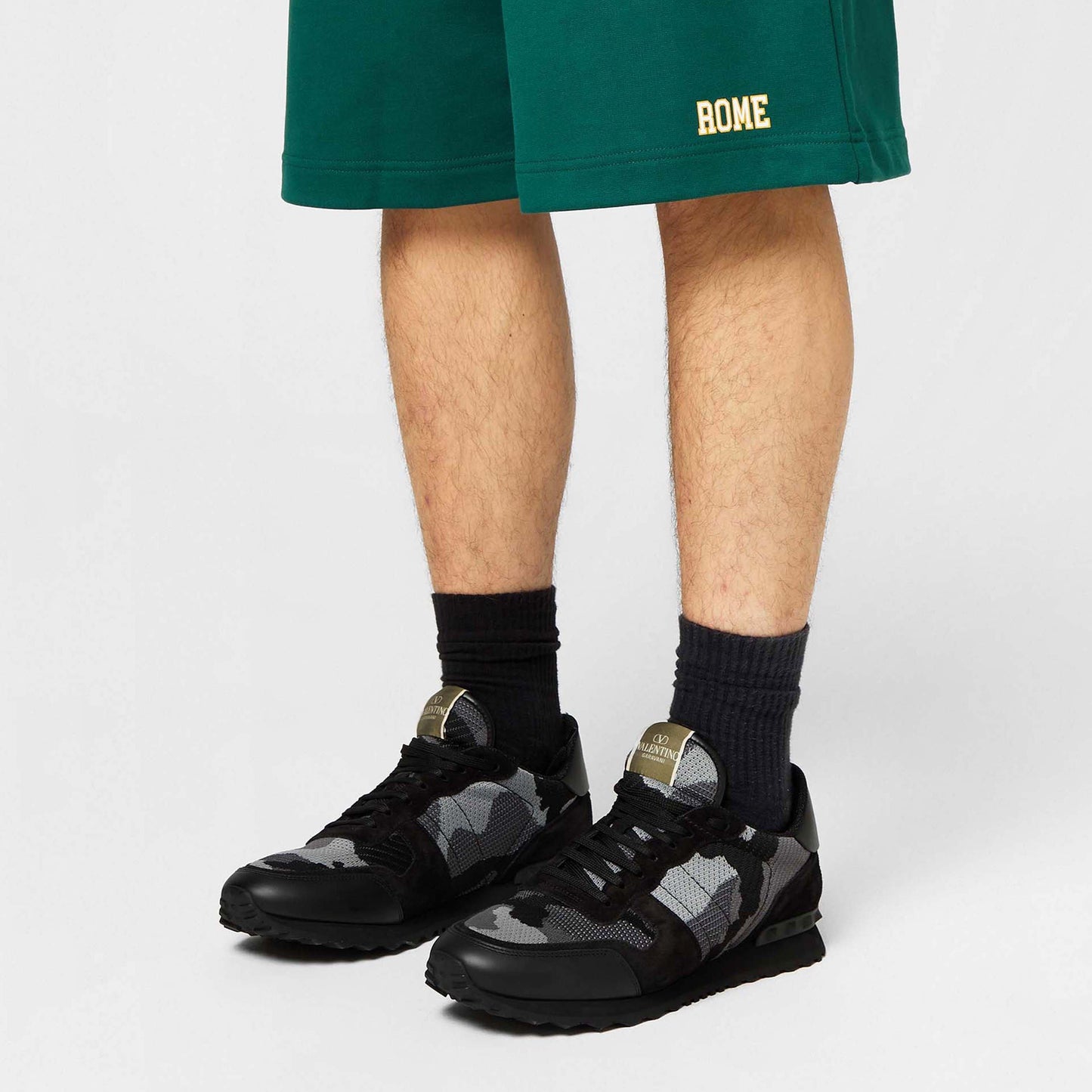 Valentino Garavani Mesh Camouflage Rockrunner Sneakers