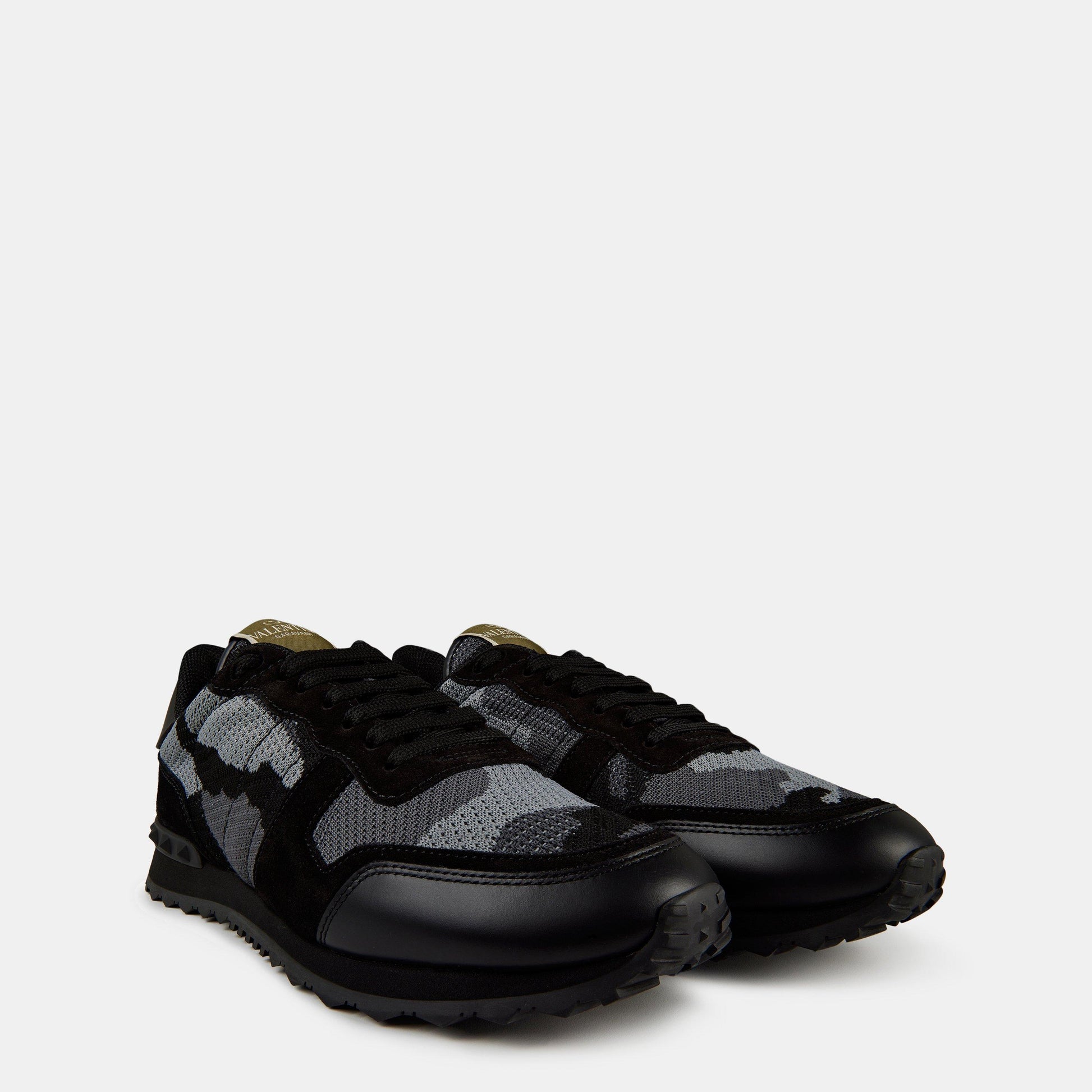 Valentino Garavani Mesh Camouflage Rockrunner Sneakers