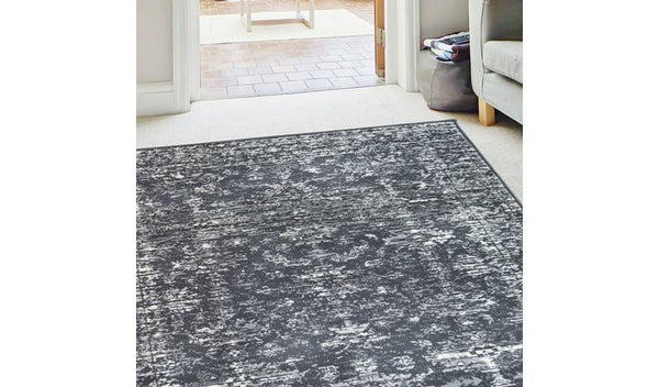 Homemaker Traditional Charcoal Short Pile Rug - 120x170cm