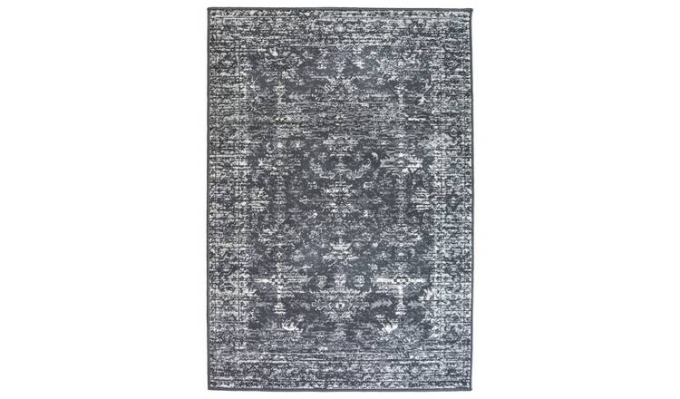 Homemaker Traditional Charcoal Short Pile Rug - 120x170cm