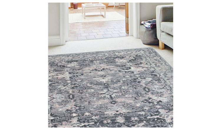 Homemaker Traditional Grey Blush Short Pile Rug - 160x230cm