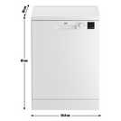 Beko DVN04X20W Full Size Dishwasher - White