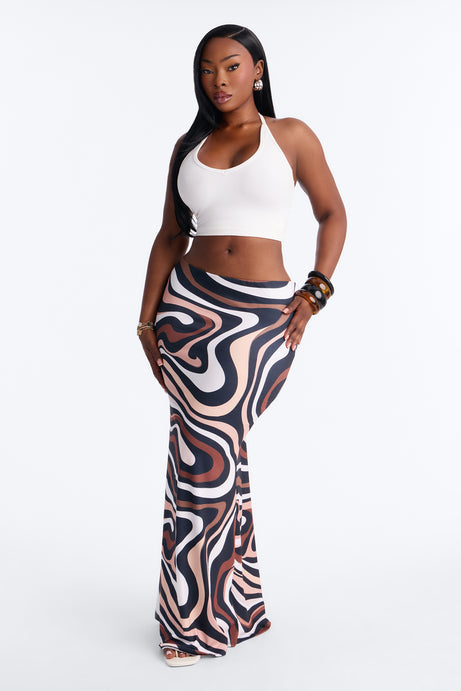 Your Illusion Abstract Maxi Skirt
