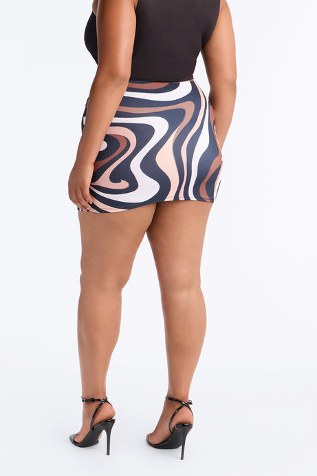 Your Illusion Abstract Mini Skirt - Black/combo