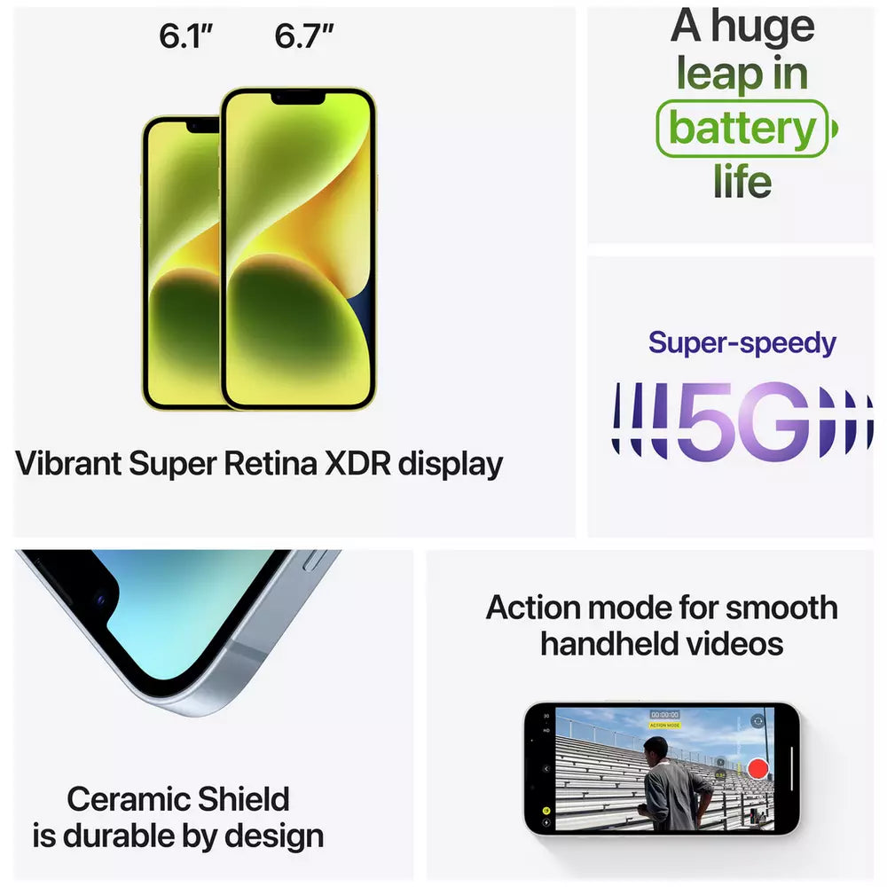 SIM Free iPhone 14 5G 128GB Mobile Phone - Starlight