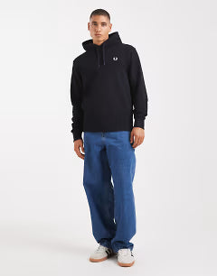 Fred Perry monogram hoodie in navy
