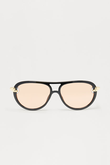 Knoty Girl Aviator Sunglasses - Black