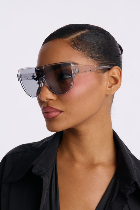 Been Over You Shield Sunglasses - Grey
