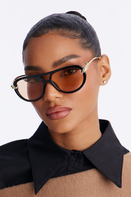 Knoty Girl Aviator Sunglasses - Black