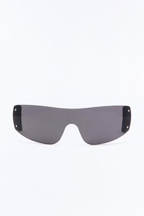 Star Girl Shield Sunglasses - Black