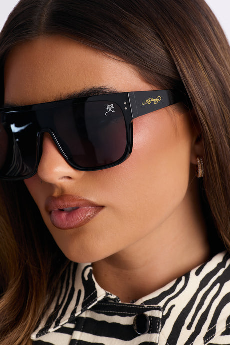 Future Tense Ed Hardy Shield Sunglasses - Black
