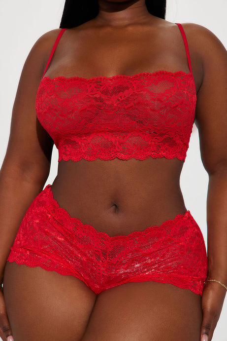 Sultry Moments Lace 2 Piece Set - Red