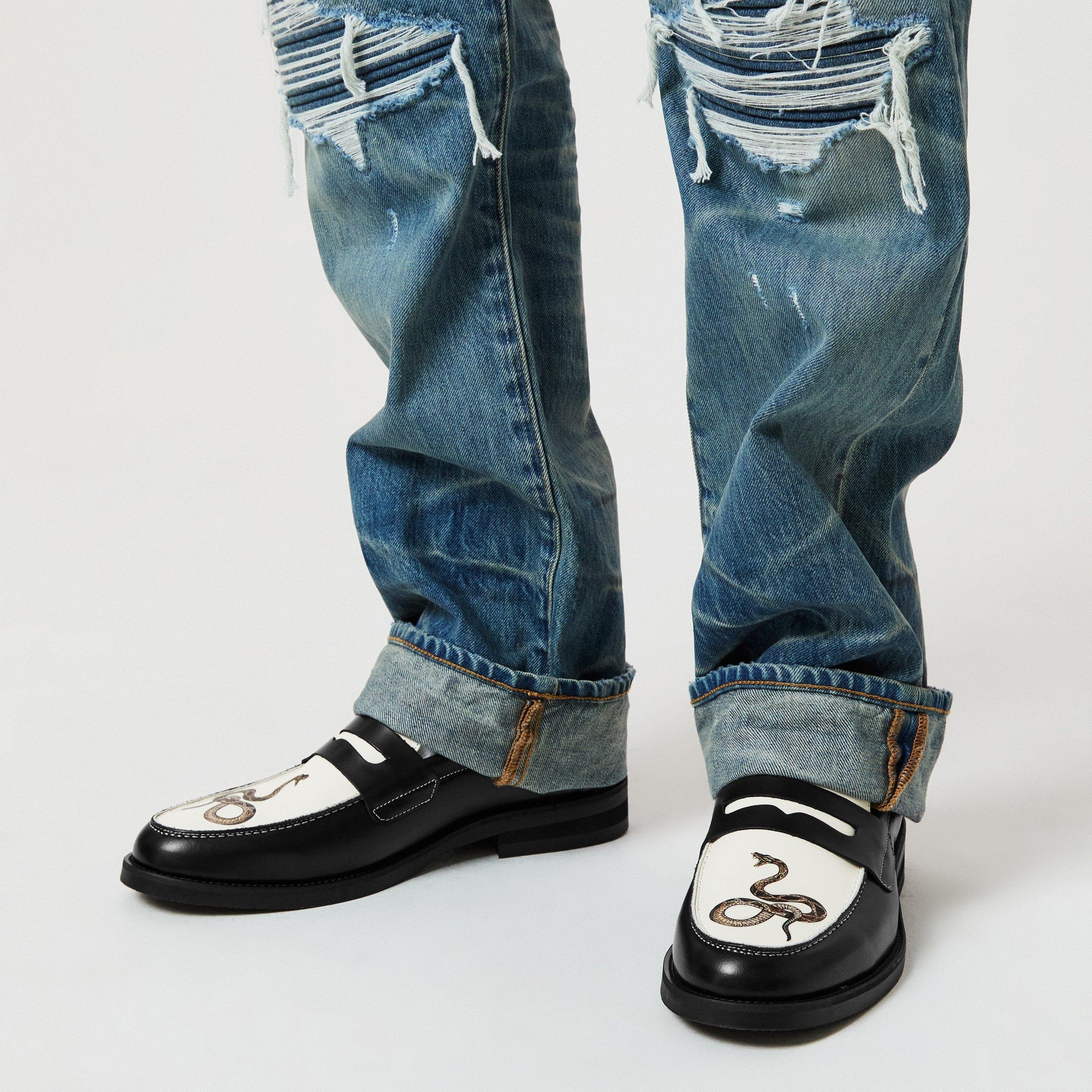 Duke and Dexter Wilde Snake Penny Loafer
