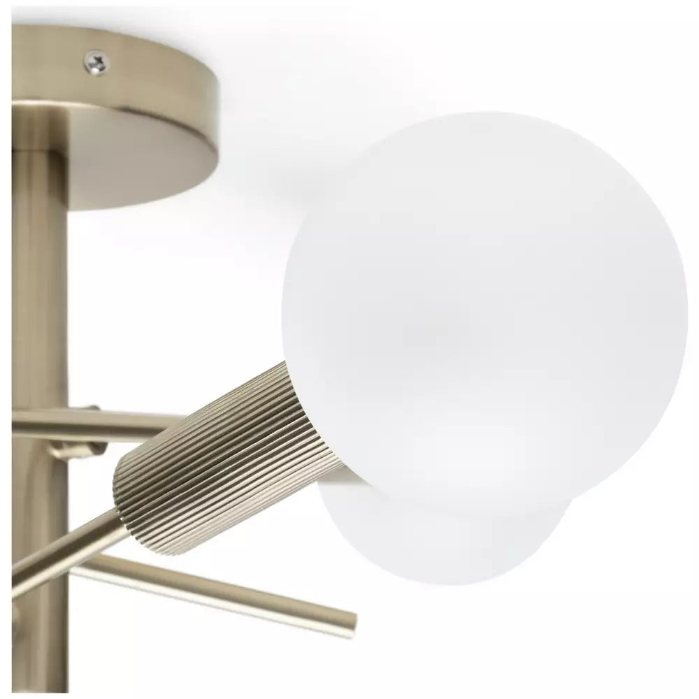 Habitat Globe Ribbed Metal Bathroom Ceiling Light - Brass