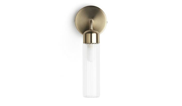 Habitat Ribbed Metal Bathroom Wall Light - Gold