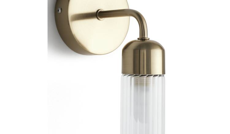 Habitat Ribbed Metal Bathroom Wall Light - Gold