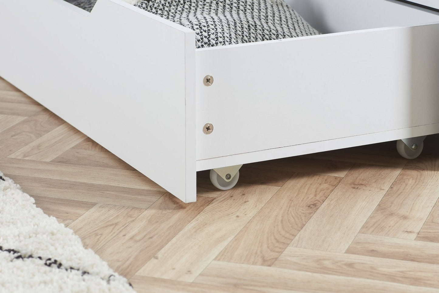 Birlea Alfie Small Double Wooden Storage Bed Frame - White