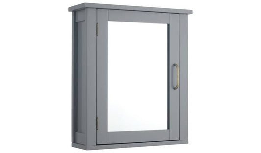 Teamson Home Mercer 1 Door Mirrored Cabinet - Grey