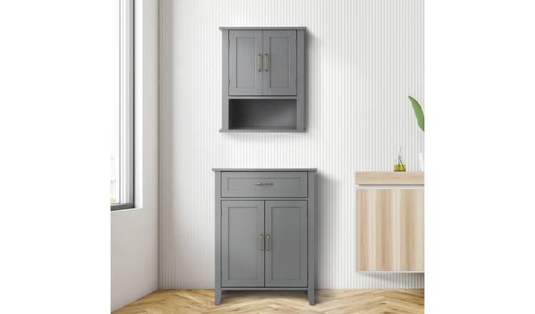 Teamson Home Mercer 2 Door 1 Drawer Cabinet - Grey