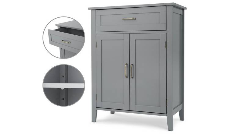 Teamson Home Mercer 2 Door 1 Drawer Cabinet - Grey