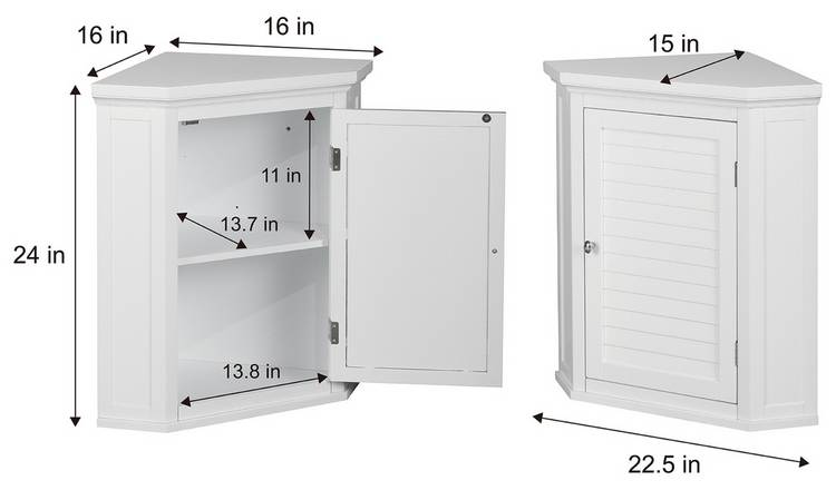 Teamson Home Glancy 1 Door Cabinet - White