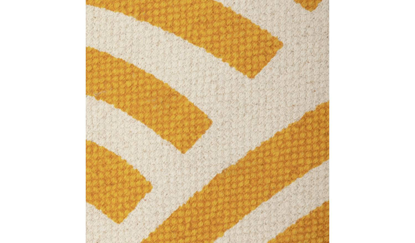 Habitat Global Swirl Yellow Cotton Flatweave Rug -120X170cm
