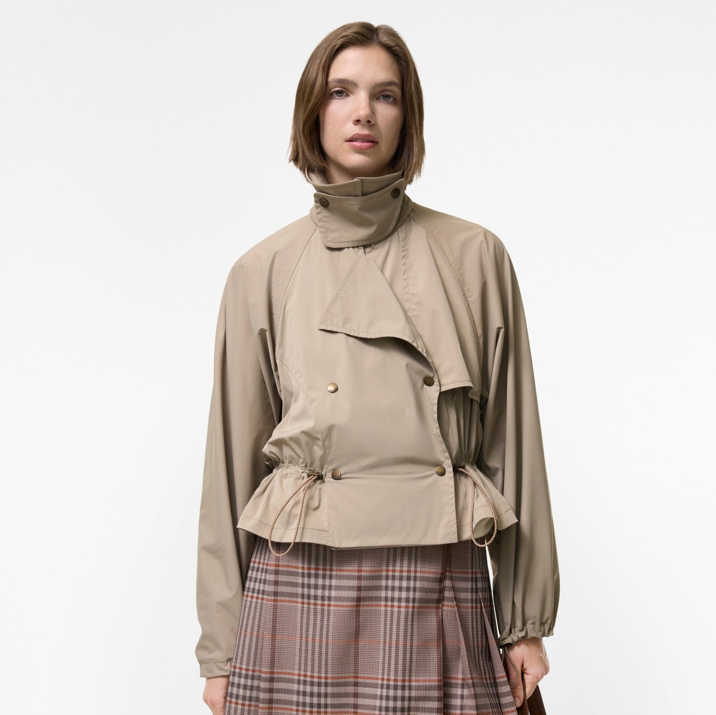 Detachable Hood Stretch Nylon Jacket
