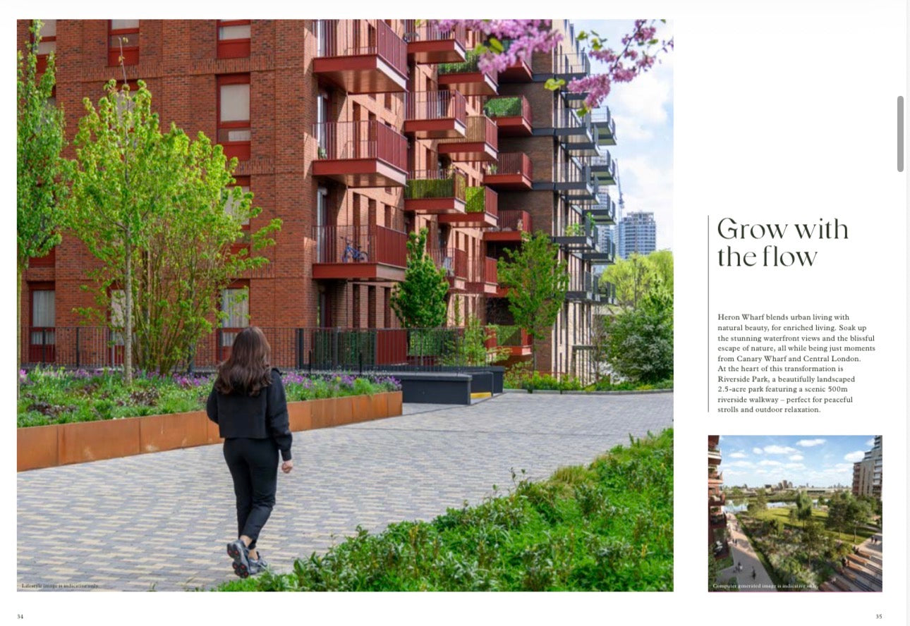 Heron Wharf — New Build 1-2-3 Bedroom Homes — Wellness Amenities — Zone 2 and 3 Canary Wharf London