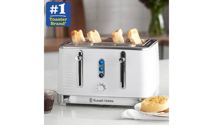 Russell Hobbs Inspire 4 Slice White Plastic Toaster 24380