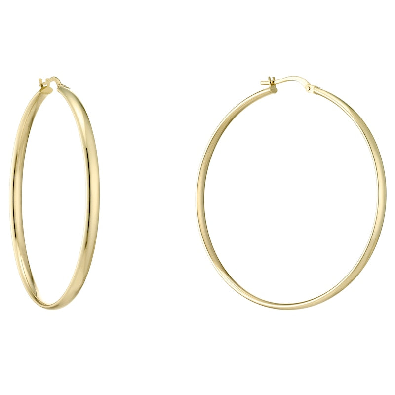 9ct Yellow Gold 45mm Hoop Earrings