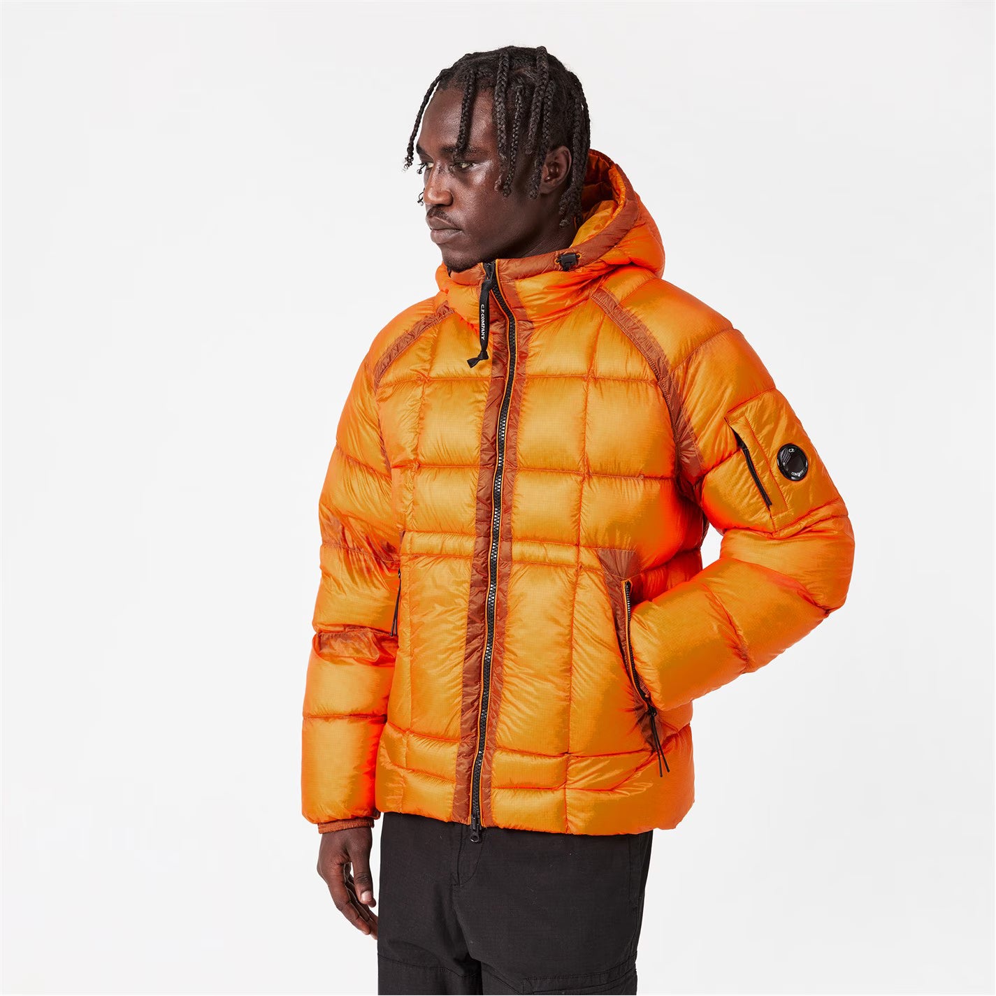 CP COMPANY Men's DD Shell Medium Down Hip Length Hooded Medium Puffer Jacket