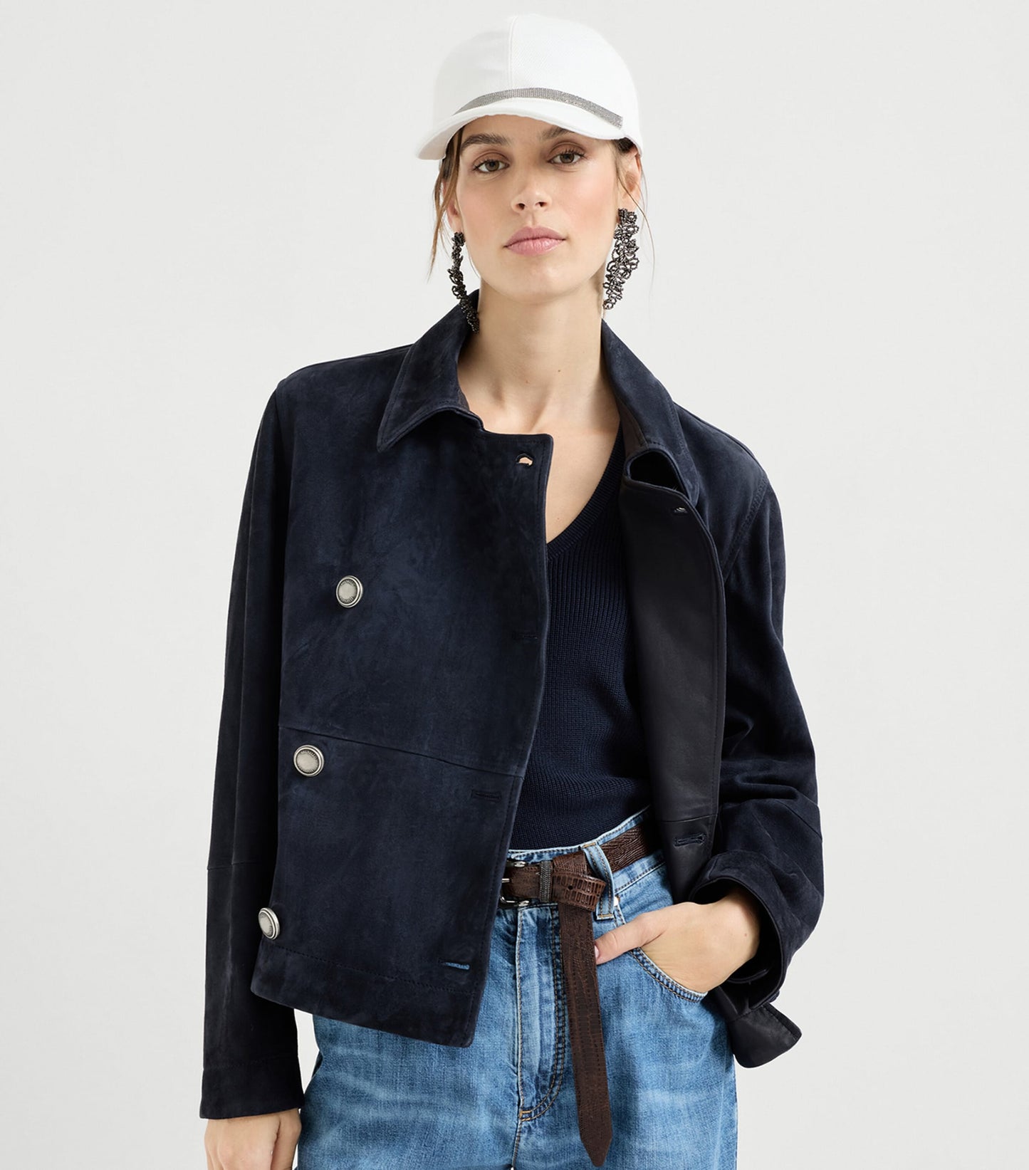 Suede Double-Breasted Jacket