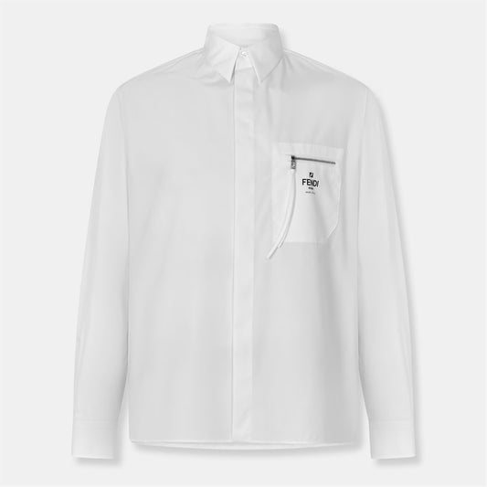 Men's Logo Long Sleeve Plain Shirt