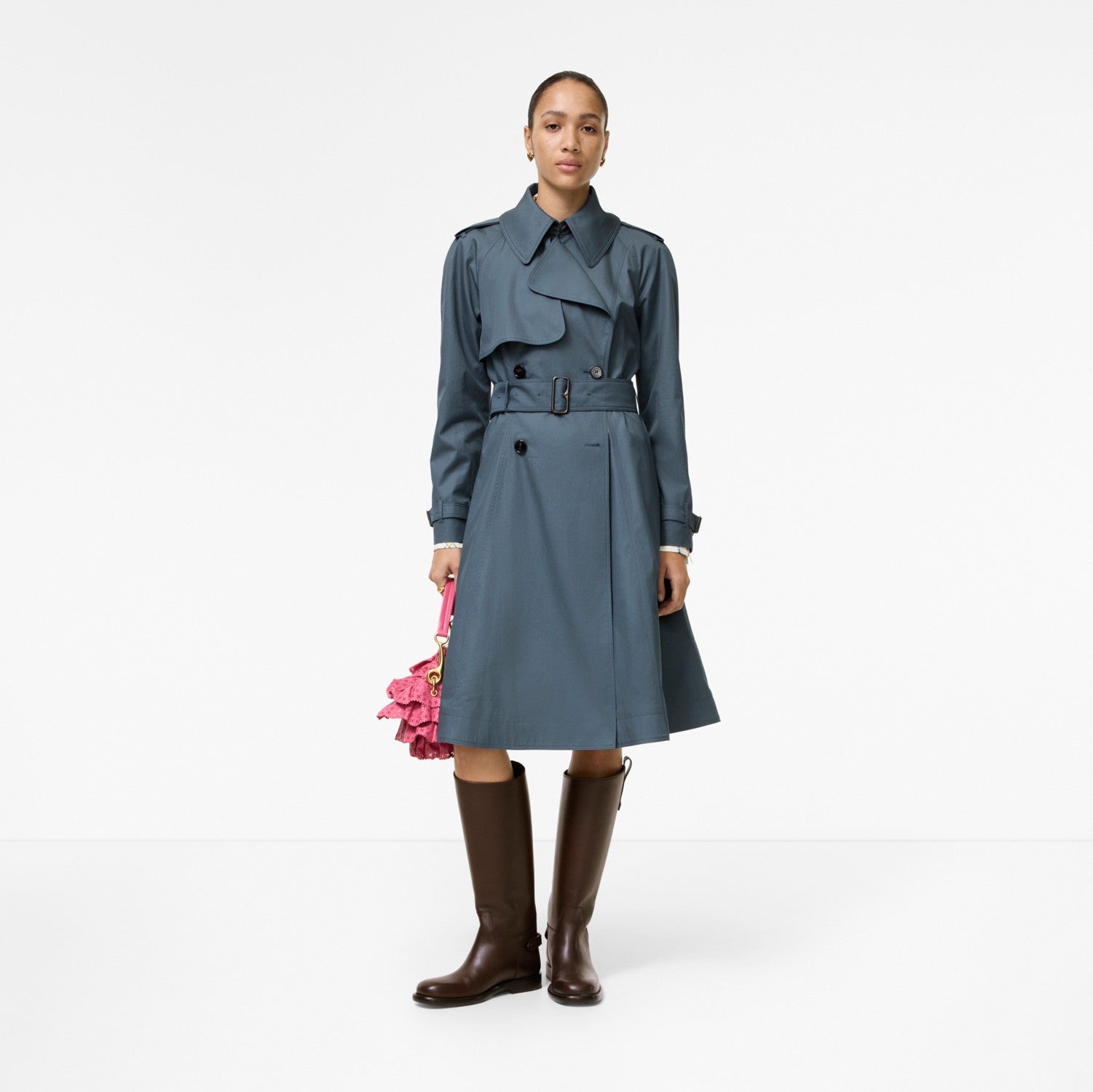 Long Tropical Gabardine Pembury Trench Coat