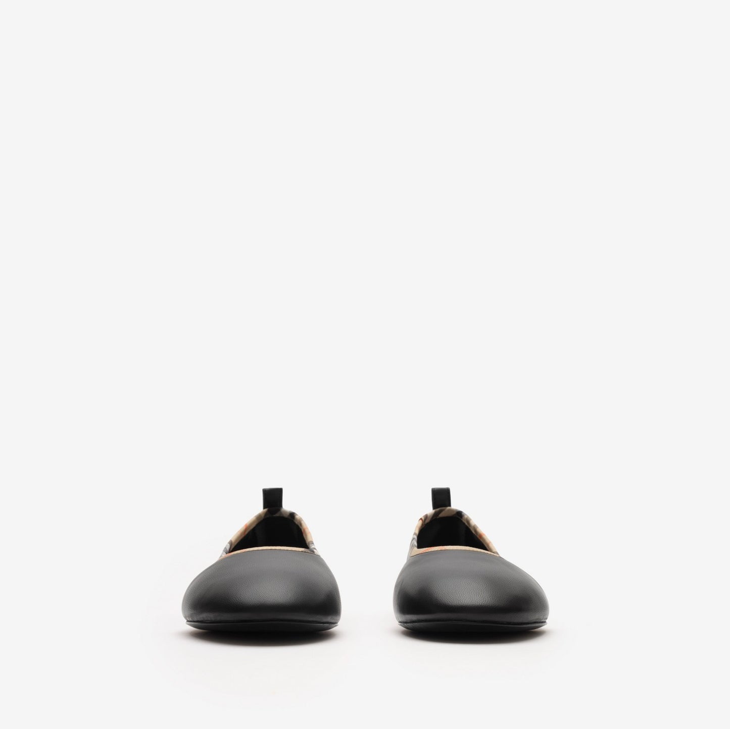 Check Trim Leather Robin Ballerinas