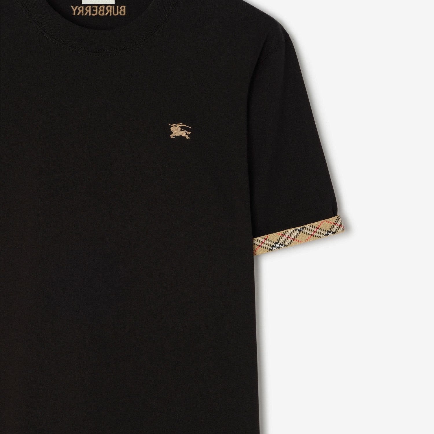 Check Trim Cotton T-shirt