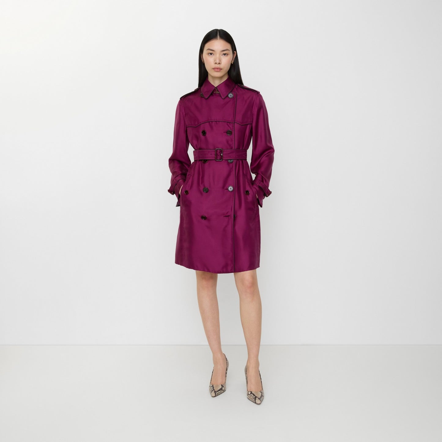 Long Silk Foxfield Trench Coat