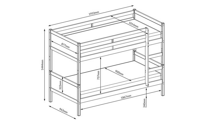Habitat Detachable Bunk Bed Frame - White