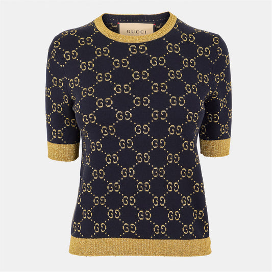 Women's Logo Cotton GG Lamé Top