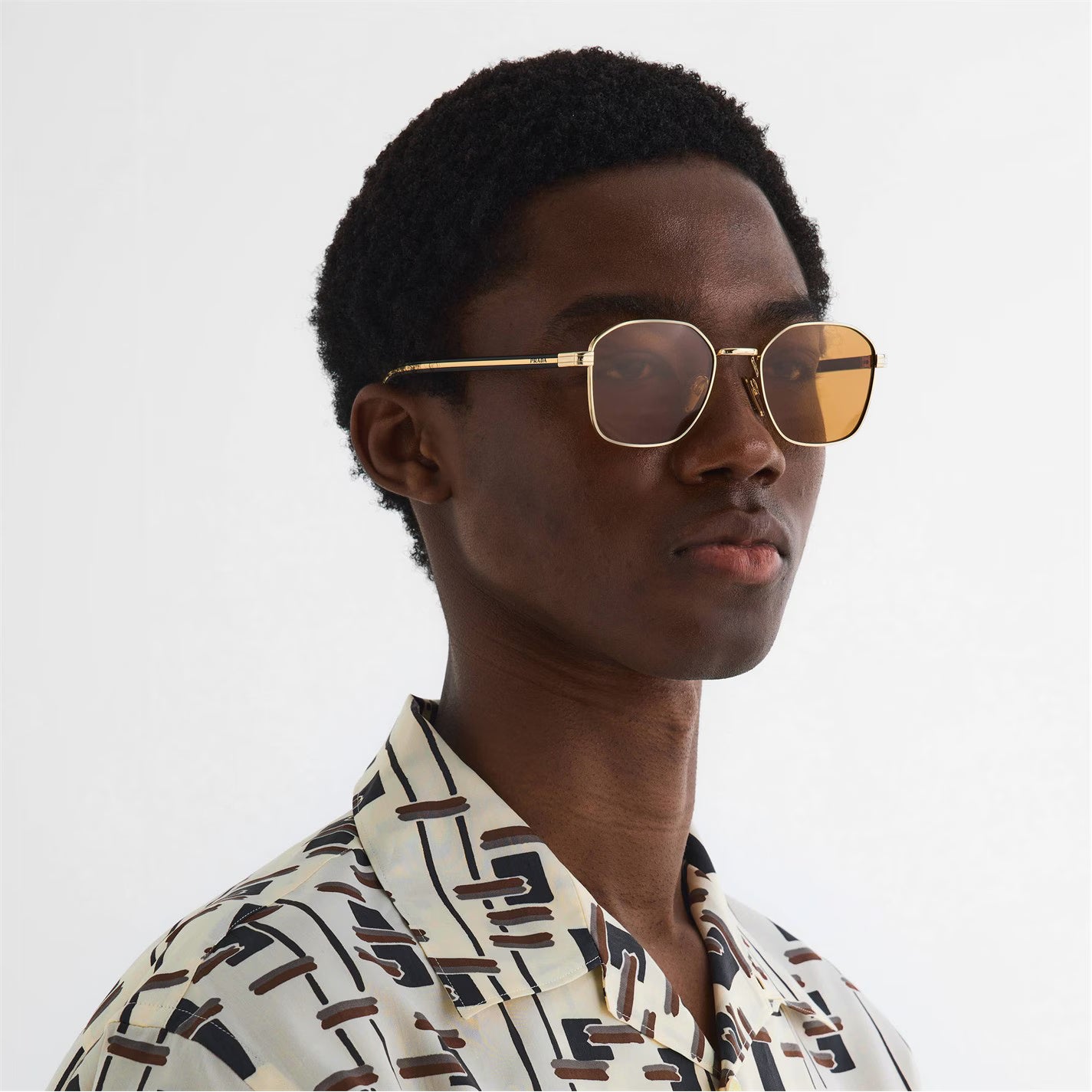 PRADA Men's Round Sunglasses