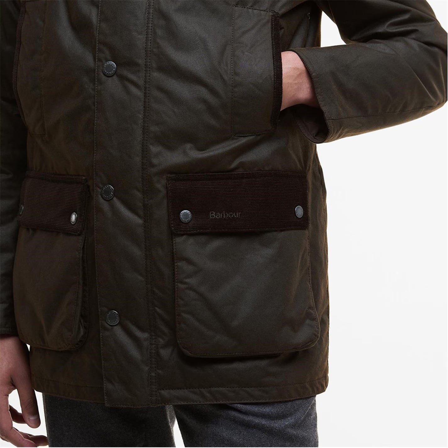 Barbour Men's Modern Border Water Resistant Long Sleeve Wax Jacket