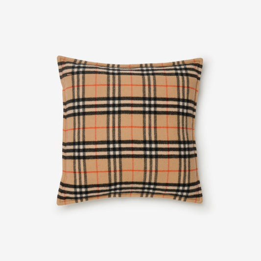 Check Wool Cashmere Cushion