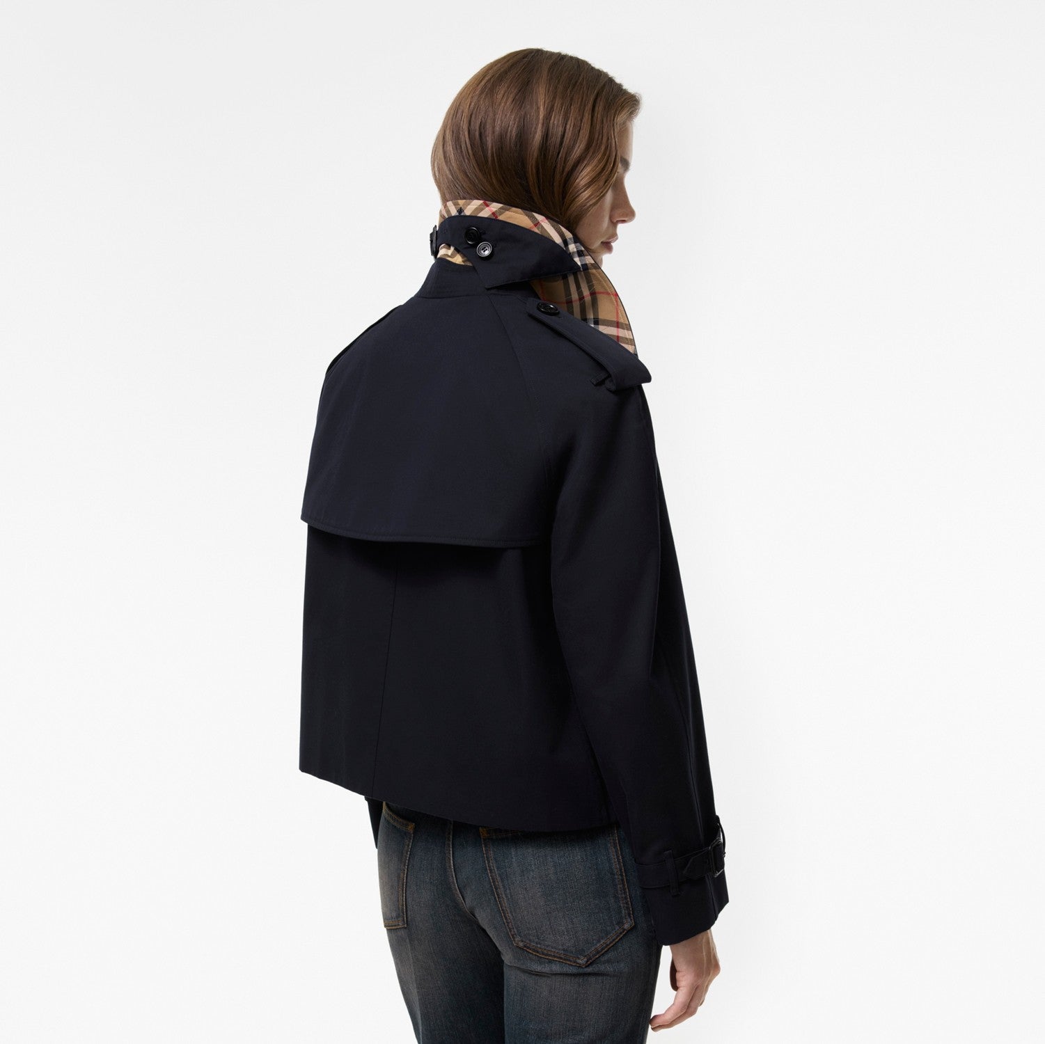 Cropped Gabardine Mayfair Trench Jacket