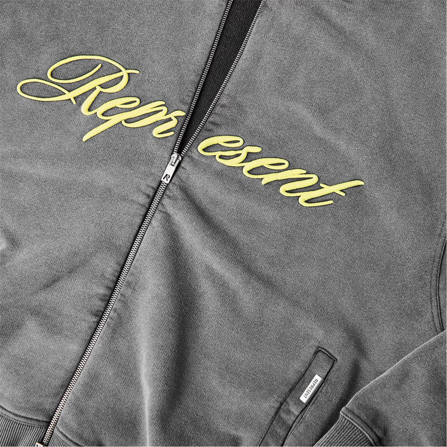 Men's Rep Script Logo Zipped Hoodie, Soft Cotton