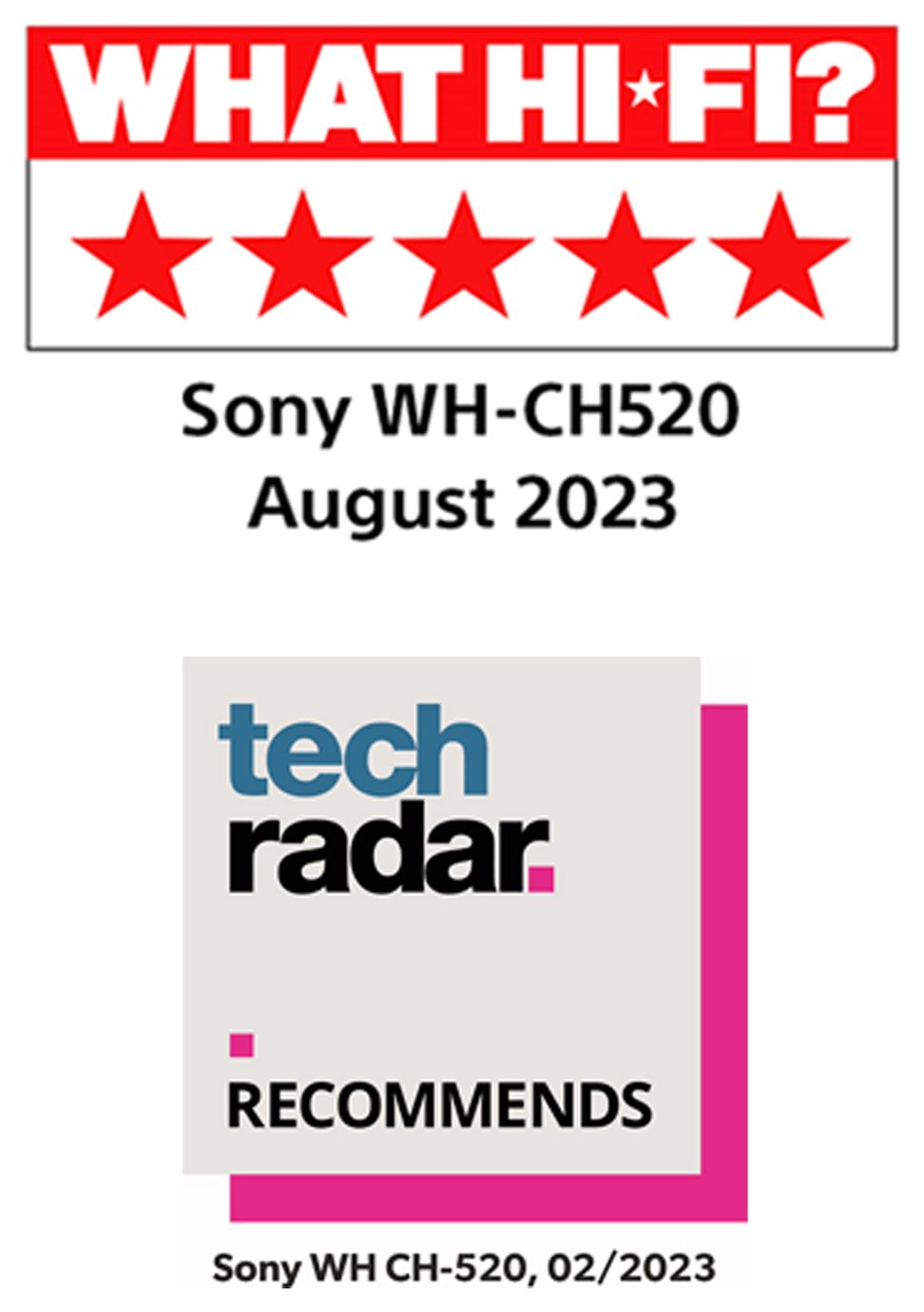 Sony WH-CH520 On-Ear Wireless Bluetooth Headphones - Black