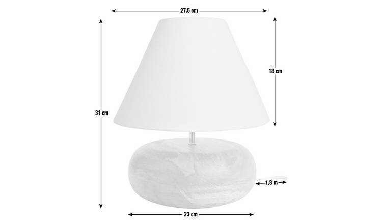 Habitat Pebble Mango Wood Table Lamp - Natural and White