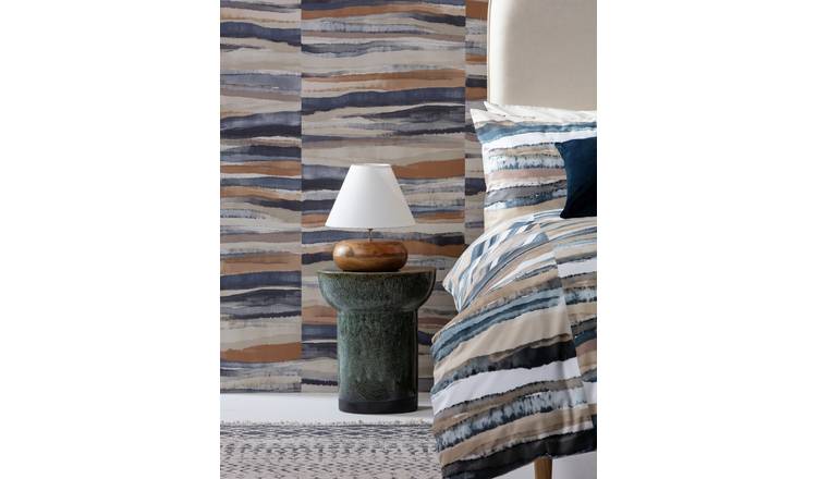 Habitat Pebble Mango Wood Table Lamp - Natural and White