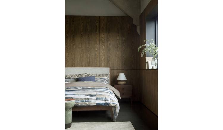 Habitat Pebble Mango Wood Table Lamp - Natural and White